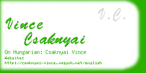 vince csaknyai business card